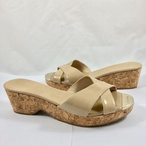 Jimmy Choo Panna Patent Leather Wedge Slide Sandal